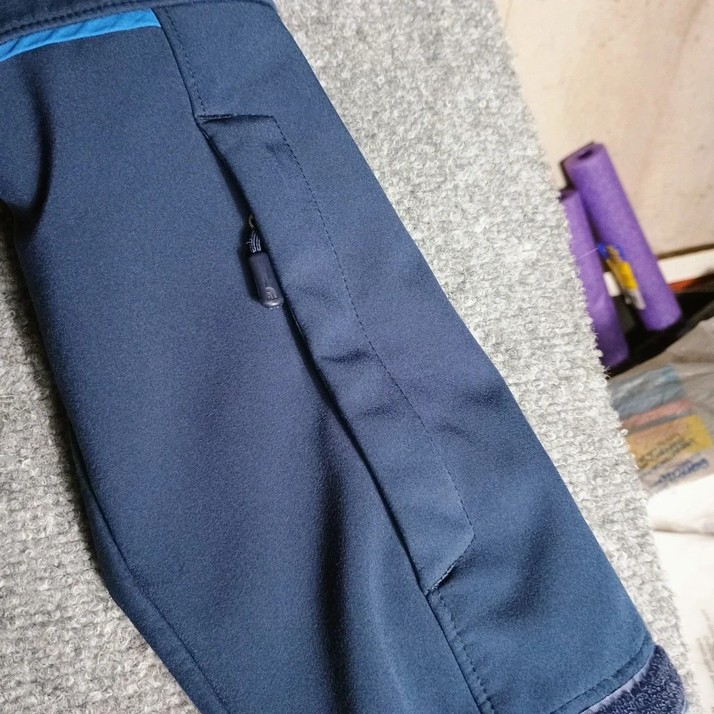 The North Face Men's Small Blue Hooded Softshell Jacket Fleece Lined...